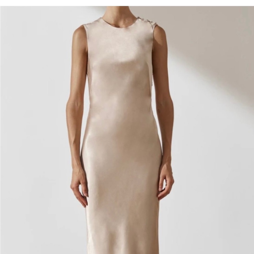 Elegant beige/brown Sleeveless Dress